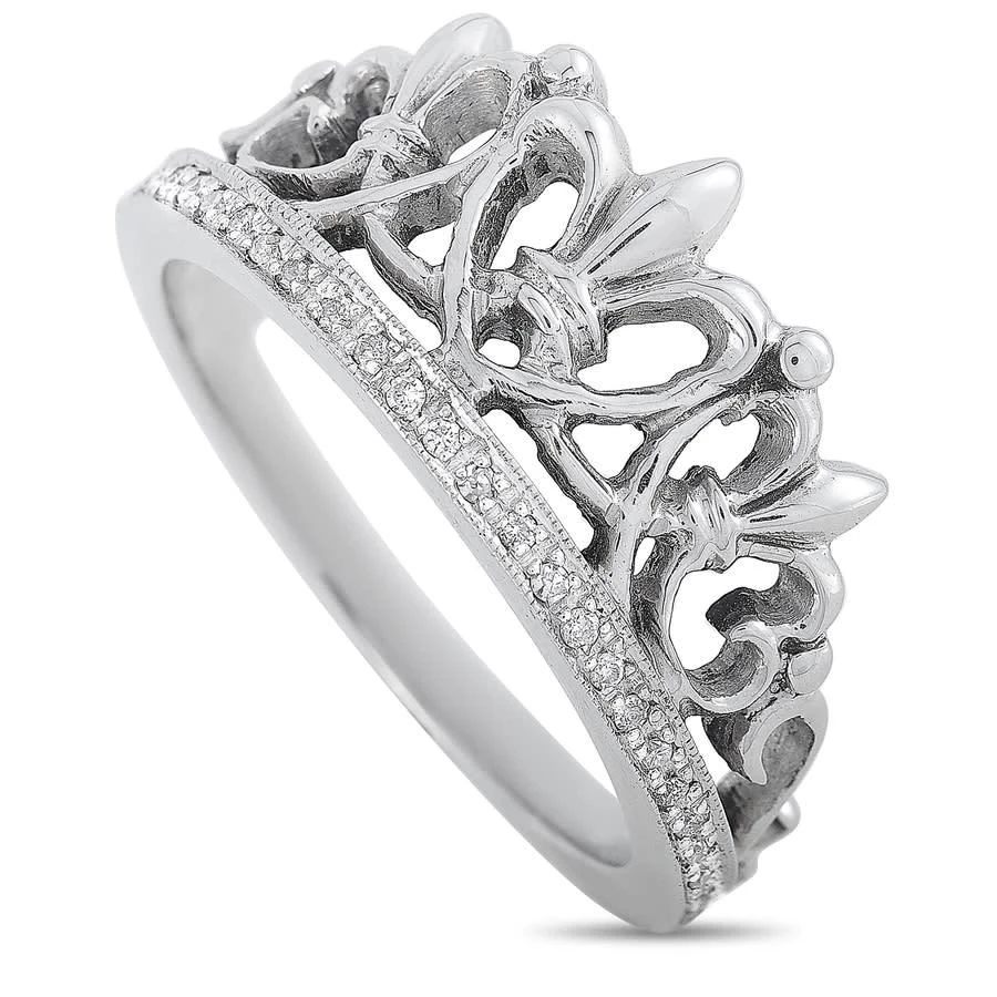 商品King Baby|14K White Gold and Gemstone Tiara Ring,价格¥2302,第1张图片