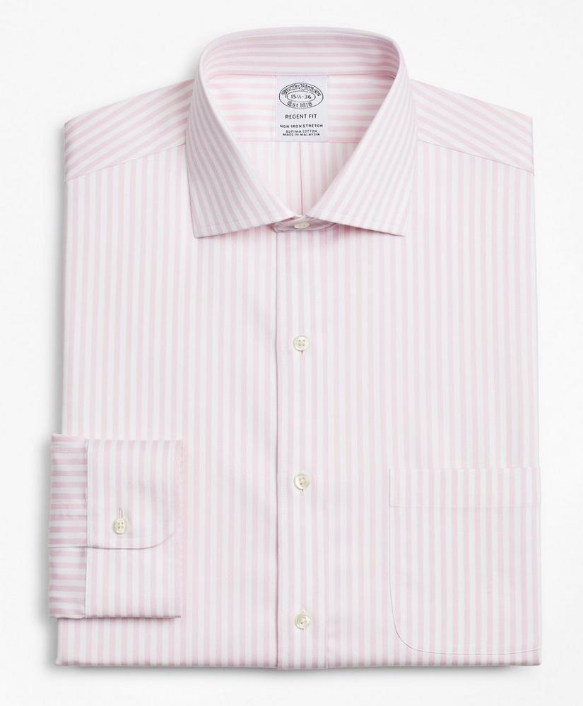 商品Brooks Brothers|Stretch Regent Regular-Fit Dress Shirt, Non-Iron Twill English Collar Bold Stripe,价格¥522,第7张图片详细描述