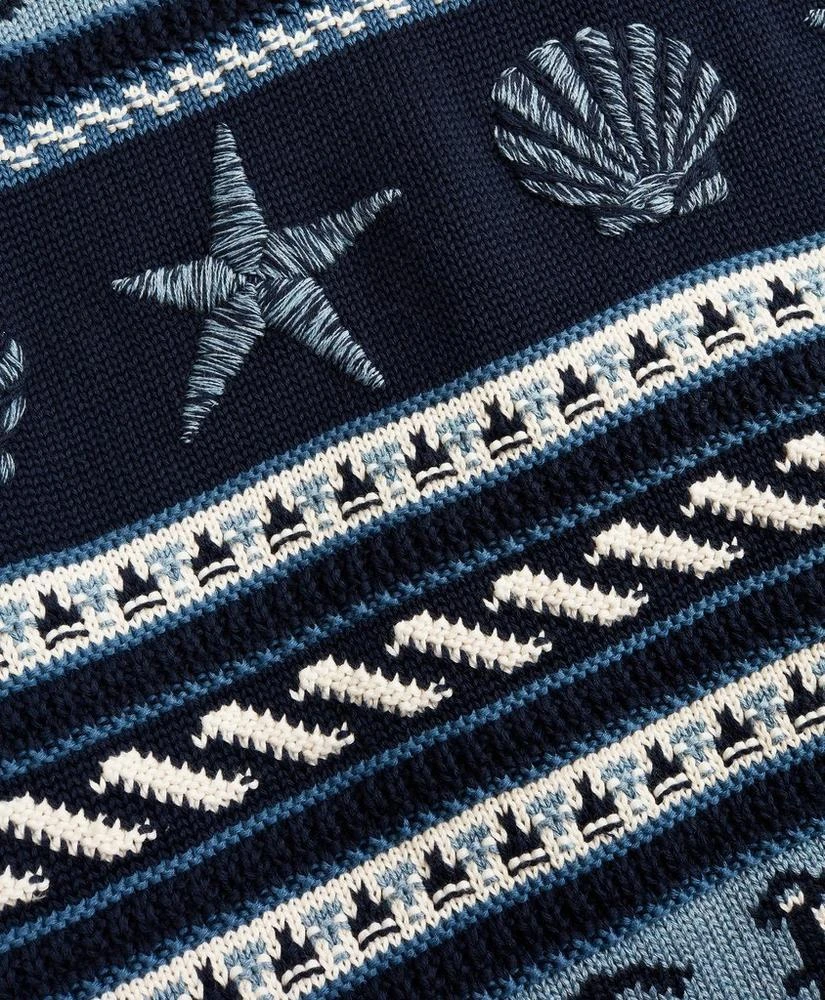 商品Brooks Brothers|Supima® Cotton Nautical Motif Fair Isle Crewneck Sweater,价格¥659,第3张图片详细描述