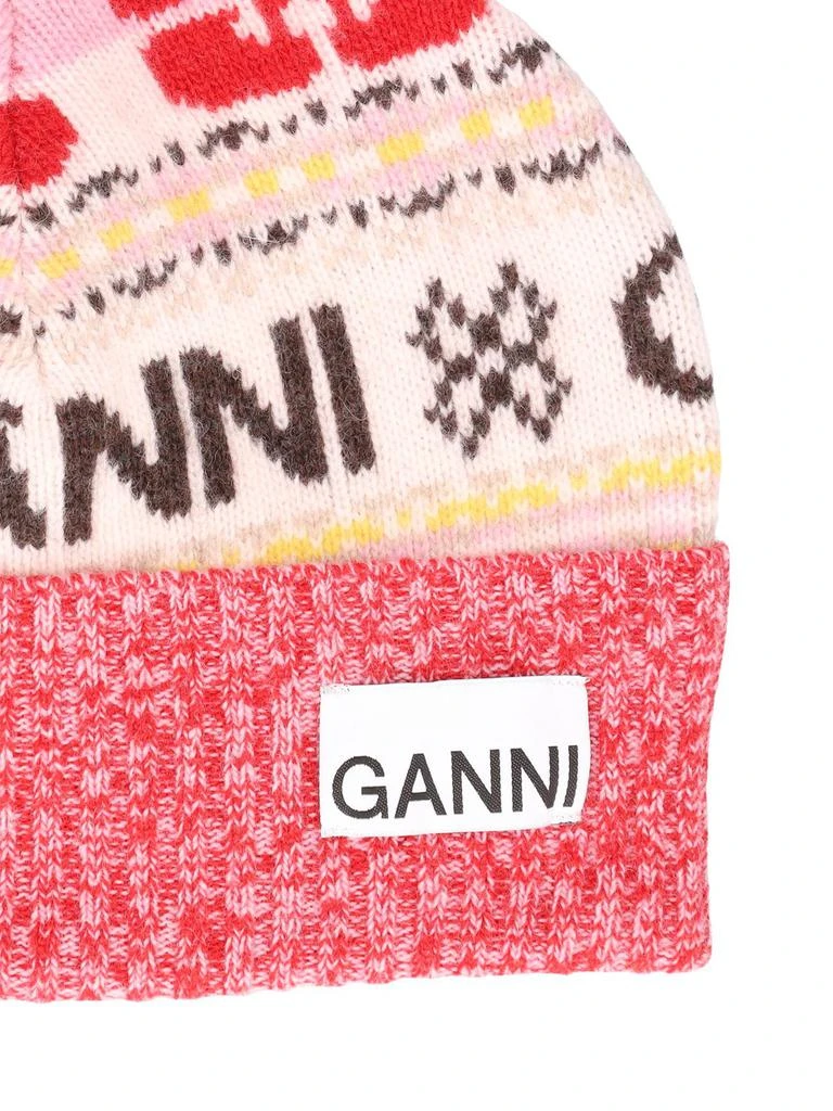 商品Ganni|Graphic Wool Beanie W/ Pompom,价格¥505,第2张图片详细描述