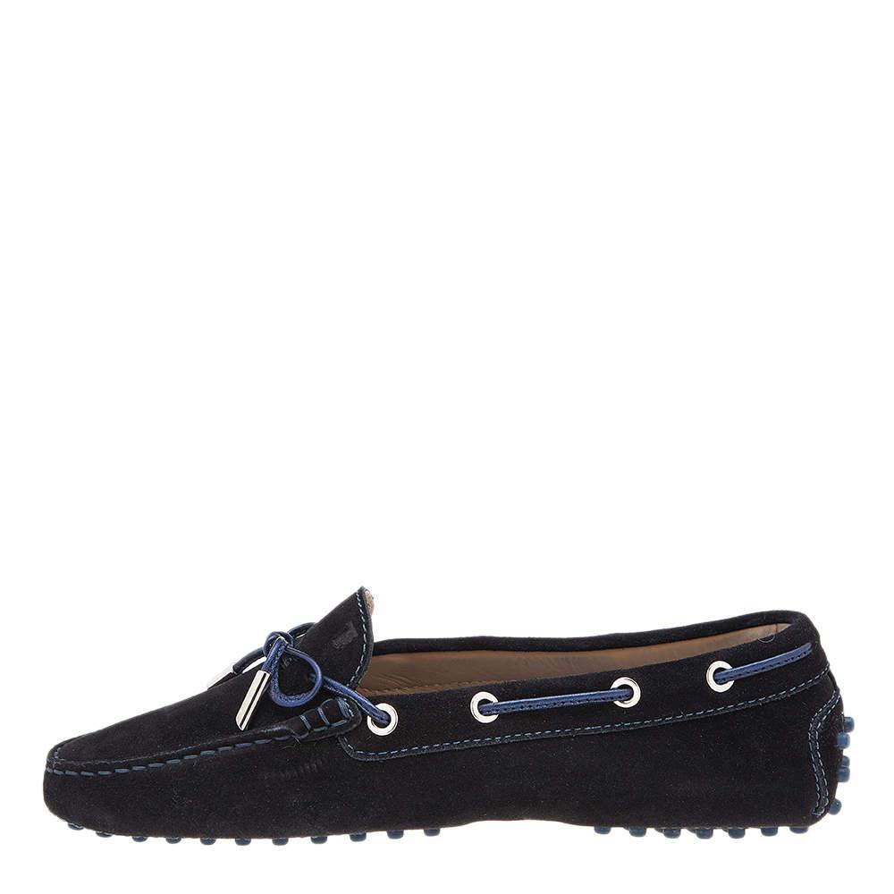 商品[二手商品] Tod's|Tod's Black Suede Bow Slip On Loafers Size 38,价格¥1351,第4张图片详细描述