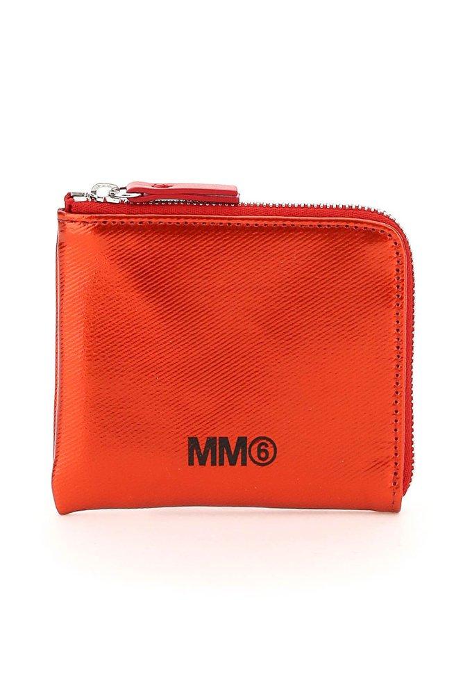 MM6 Maison Margiela Metallic Effect Zipped Wallet商品第1张图片规格展示