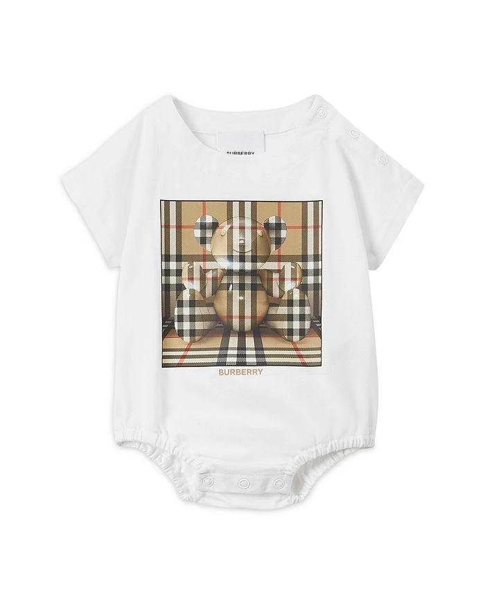 商品Burberry|Unisex Dolby Check Thomas Bear Print Cotton Bodysuit - Baby,价格¥1390,第1张图片详细描述