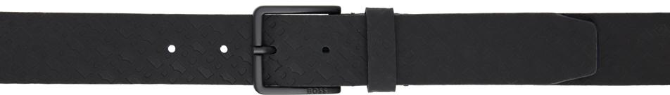 Black Embossed Leather Belt商品第1张图片规格展示