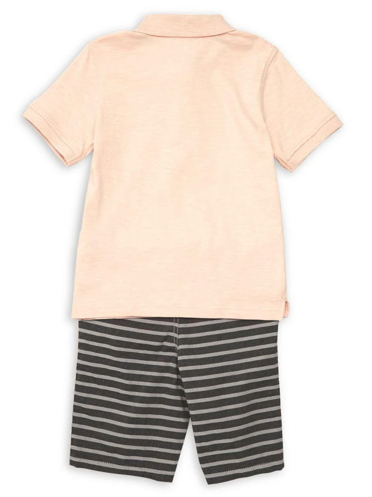 商品Calvin Klein|Little Boy's 2-Piece Polo &amp; Stripe Shorts Set,价格¥109,第2张图片详细描述