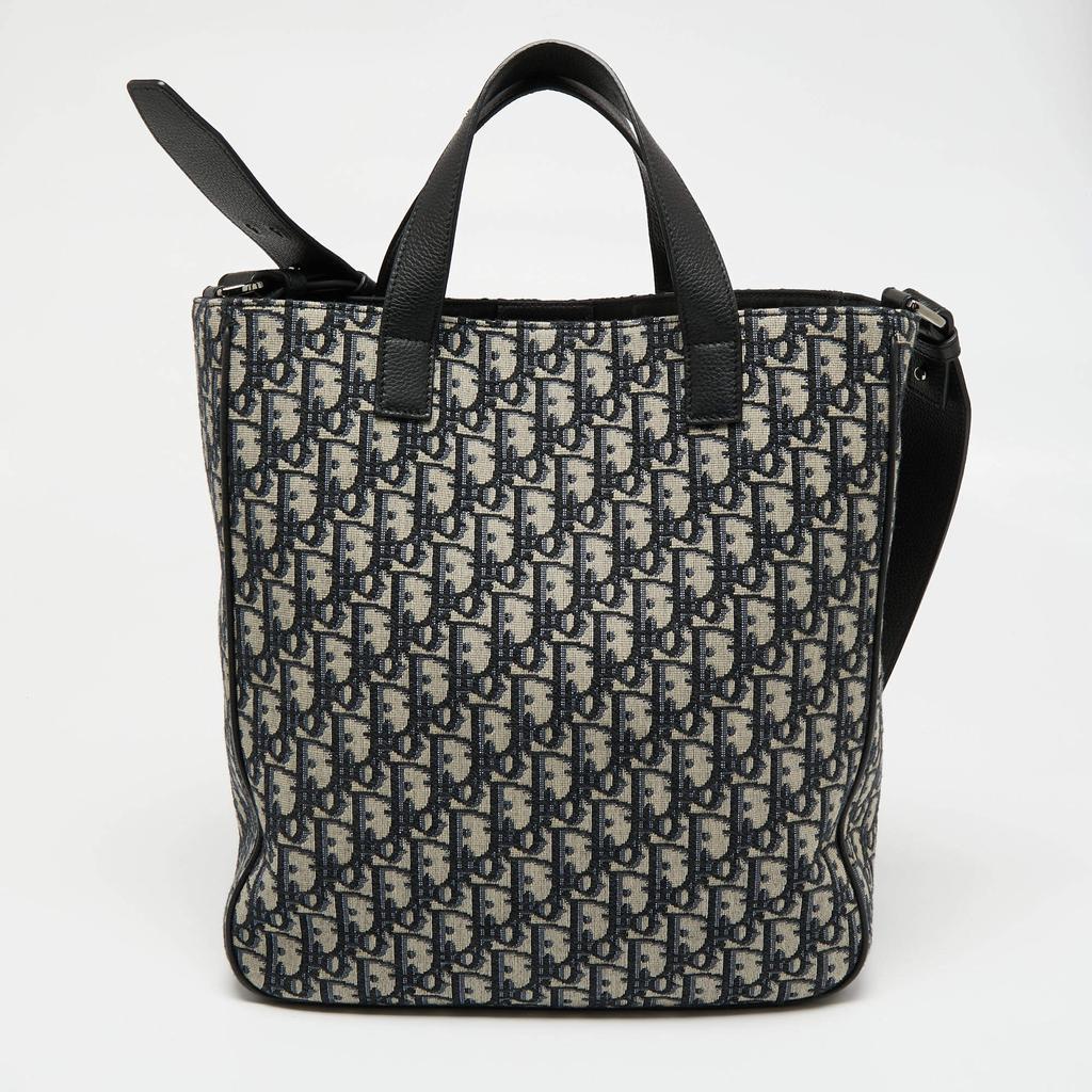 商品[二手商品] Dior|Dior Black Oblique Canvas and Leather Saddle Tote,价格¥13070,第6张图片详细描述