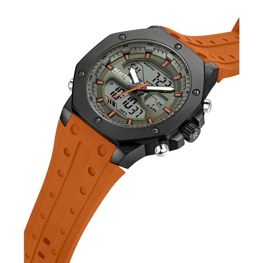 Men's Ana-digi Orange Silicon Strap Watch, 48mm商品第2张图片规格展示