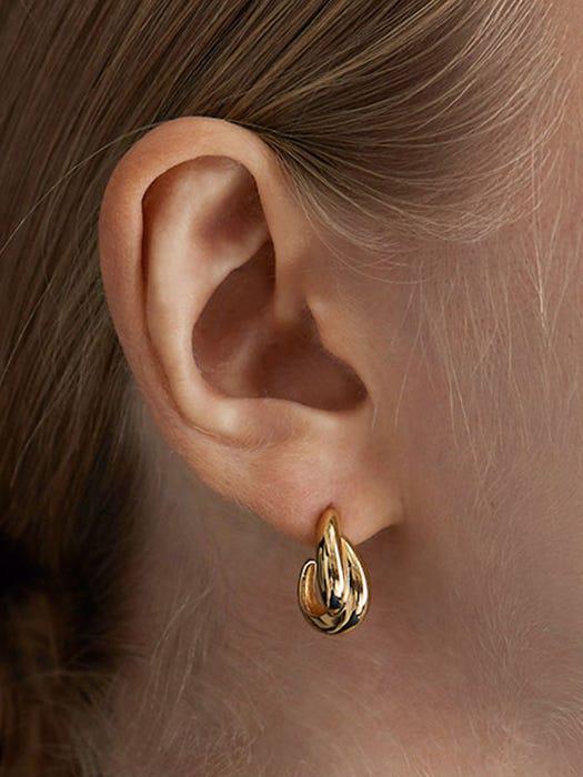 Etrive 14K Dual Hoop Earrings商品第2张图片规格展示