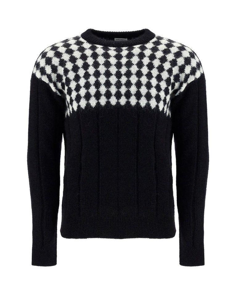 商品Yves Saint Laurent|Saint Laurent Diamond Pattern Knit Sweater,价格¥3542-¥3929,第1张图片