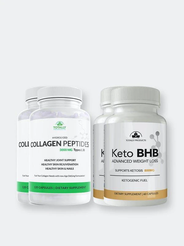 商品Totally Products|Hydrolized Collagen Peptides plus Keto BHB Combo Pack,价格¥327,第1张图片