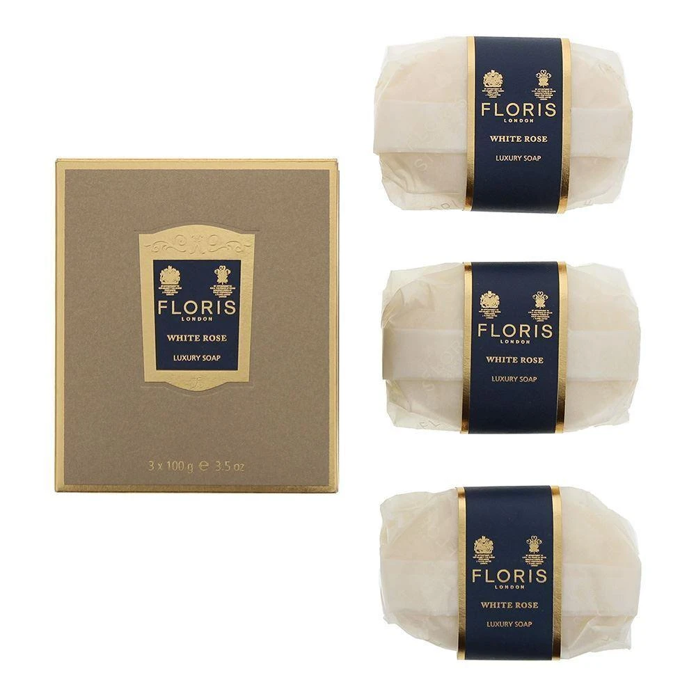 商品FLORIS|Floris 佛罗瑞斯 精油香氛皂-白玫瑰 3x100g,价格¥322,第1张图片