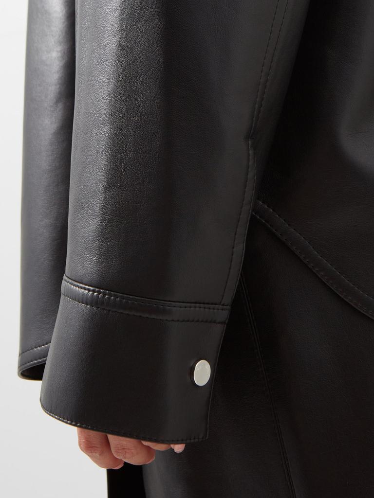 Kiora regenerated-leather blend overshirt商品第4张图片规格展示