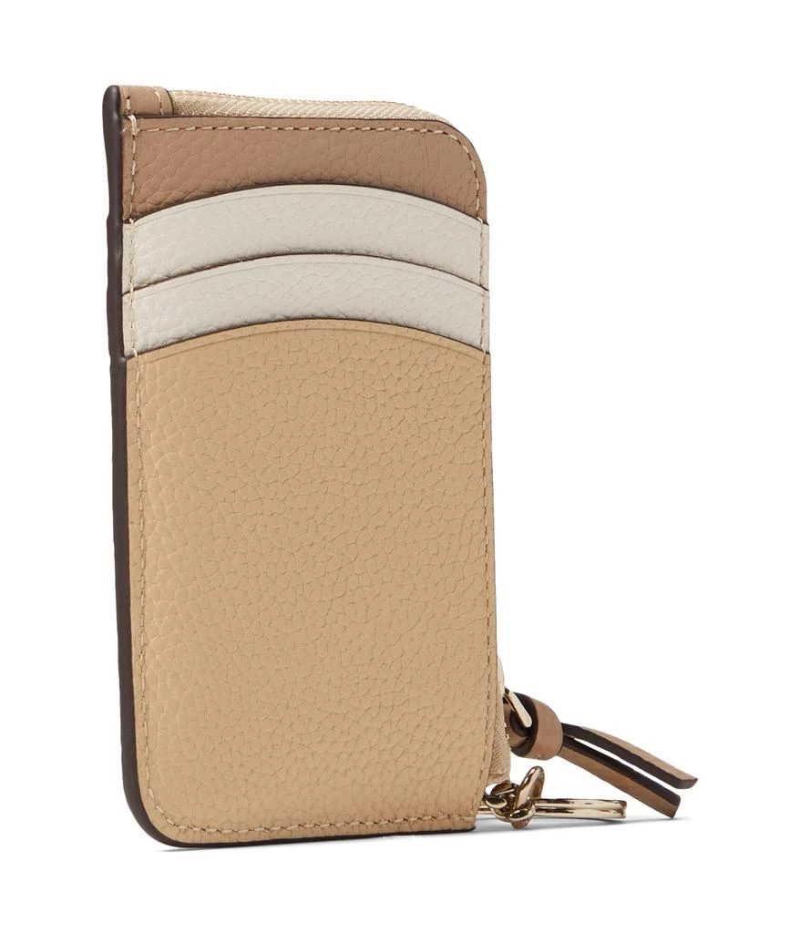 商品Kate Spade|Knott Color-Blocked Pebbled Leather Zip Card Holder,价格¥667,第2张图片详细描述