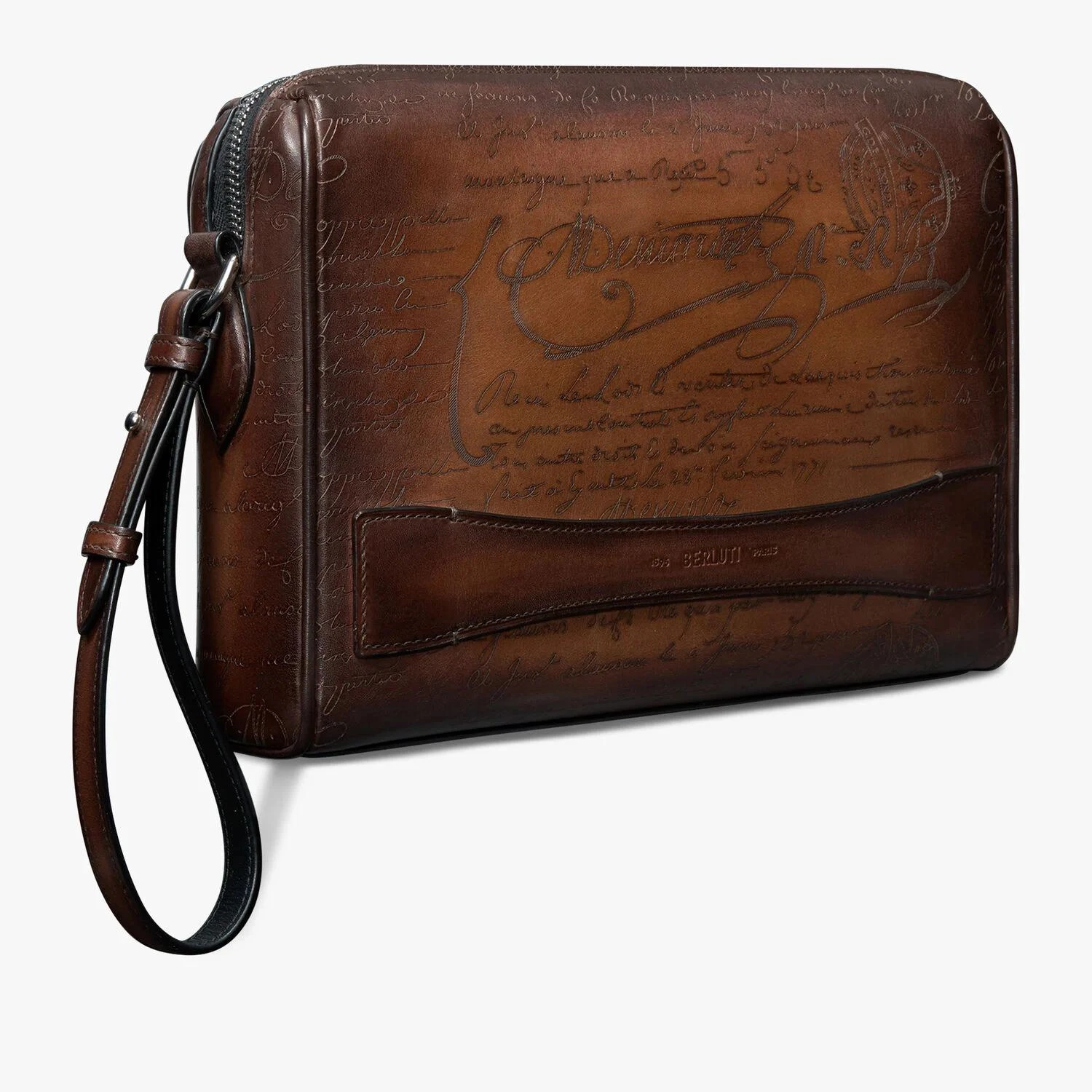 【预售】 伯鲁提 24秋冬 男士 手拿包 Rosewood Scritto Leather Pouch ROSEWOOD__NEO-JOUR-V2_ML6 商品