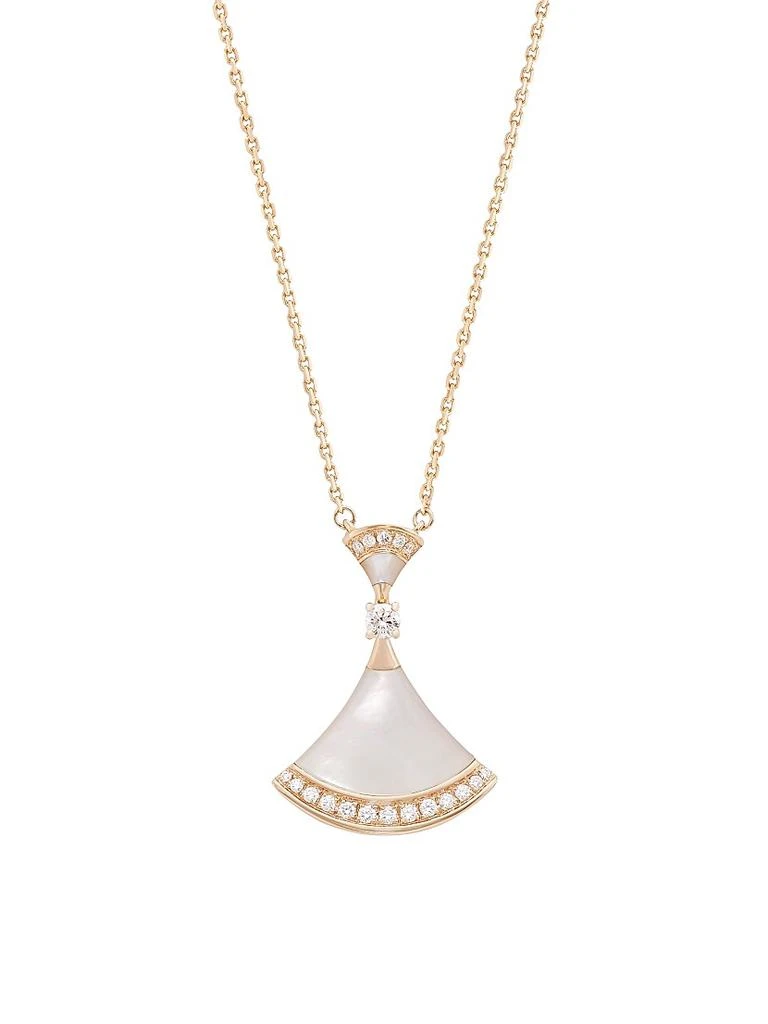 商品BVLGARI|Divas' Dream 18K Rose Gold, Mother-Of-Pearl & Diamond Pendant Necklace,价格¥51741,第1张图片