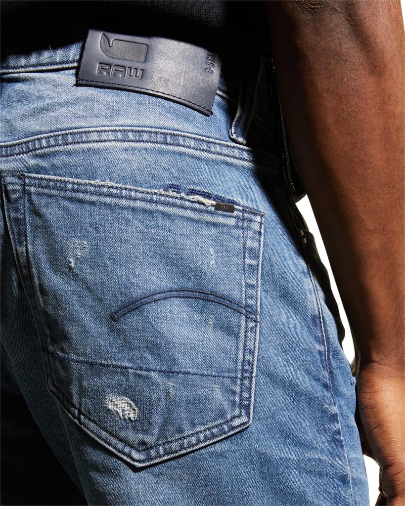 Men's 3301 Distressed Slim-Fit Jeans商品第7张图片规格展示