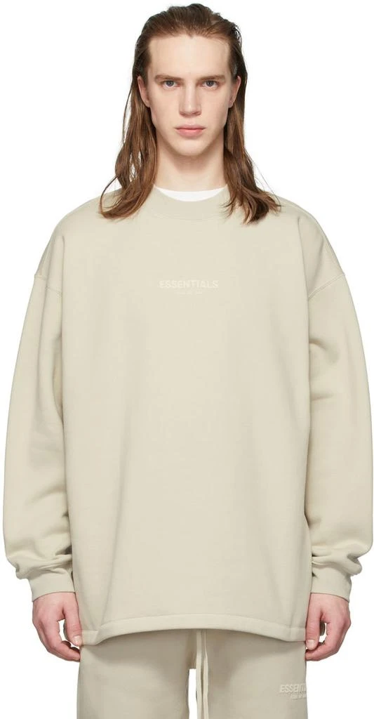 商品Essentials|Beige Relaxed Crewneck Sweatshirt,价格¥590,第1张图片