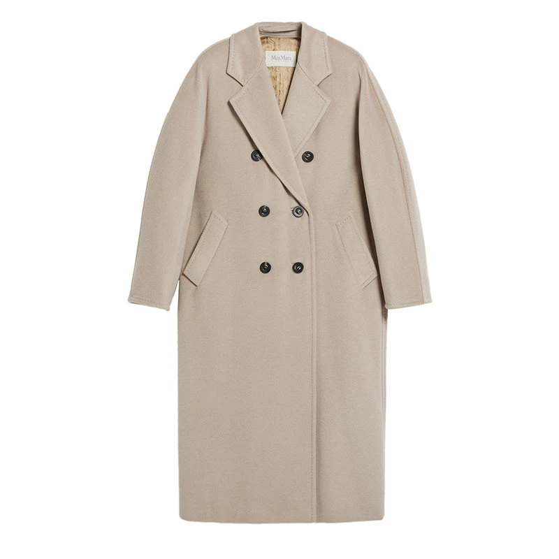 商品Max Mara|【预售3-7天】麦丝玛拉 22年秋冬新款 MADAME系列 女士米色高级定制明线饰面初剪羊毛大衣1018012906002,价格¥17650,第1张图片