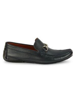 商品Massimo Matteo|​Pebbled Leather Bit Driving Loafers,价格¥438,第1张图片