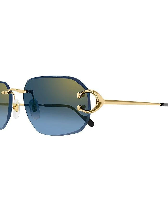 商品Cartier|Decor 24 Carat Gold Plated Rimless Rectangular Sunglasses, 58mm,价格¥9316,第3张图片详细描述