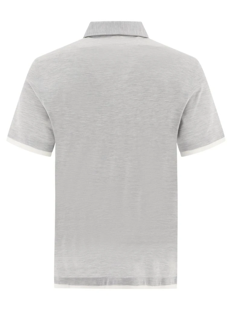 商品Brunello Cucinelli|Faux-Layering Polo Shirts Grey,价格¥2779,第2张图片详细描述