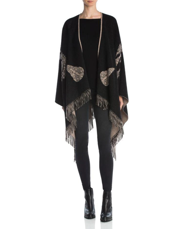 商品The Kooples|Botanical-Print Jacquard Fringed Poncho,价格¥1066,第3张图片详细描述