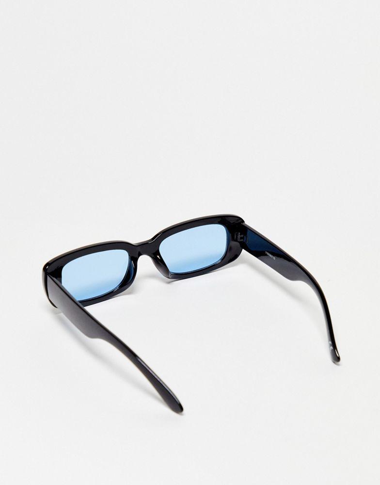 ASOS DESIGN mid rectangle sunglasses with blue lens商品第2张图片规格展示