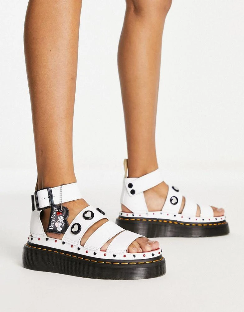 商品Dr. Martens|Dr Martens x Betty Boop Clarissa II Quad sandals in white,价格¥1182,第2张图片详细描述