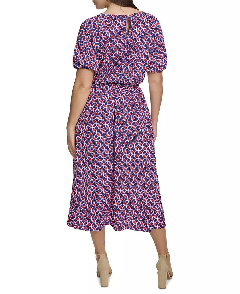 商品Kensie|Women's Geo-Print Puff-Sleeve Midi 2-Pc. Dress,价格¥383,第2张图片详细描述