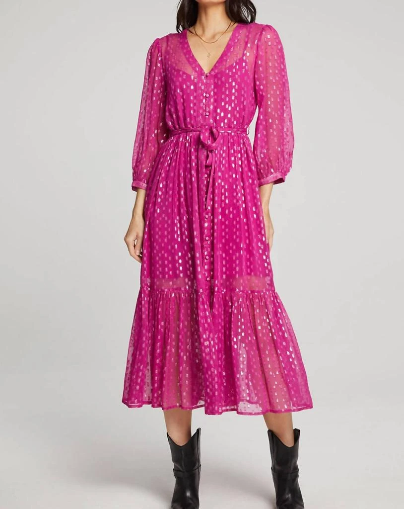 商品Saltwater Luxe|Harlyee Midi Dress In Berry,价格¥639,第1张图片