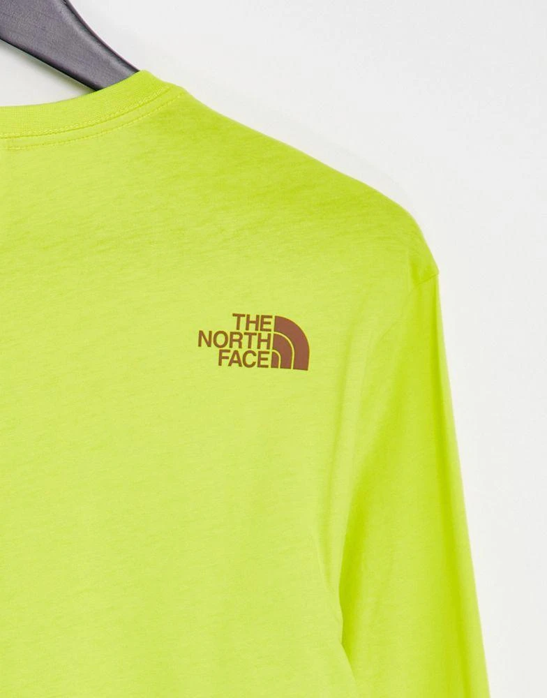 商品The North Face|The North Face Center Dome long sleeve t-shirt in lime Exclusive at ASOS,价格¥185,第2张图片详细描述