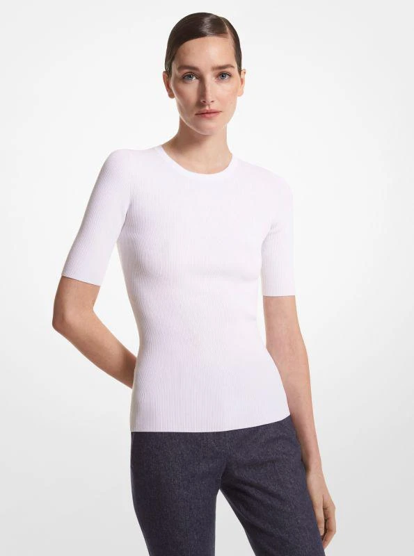商品Michael Kors|Ribbed Stretch Viscose T-Shirt,价格¥4141,第1张图片