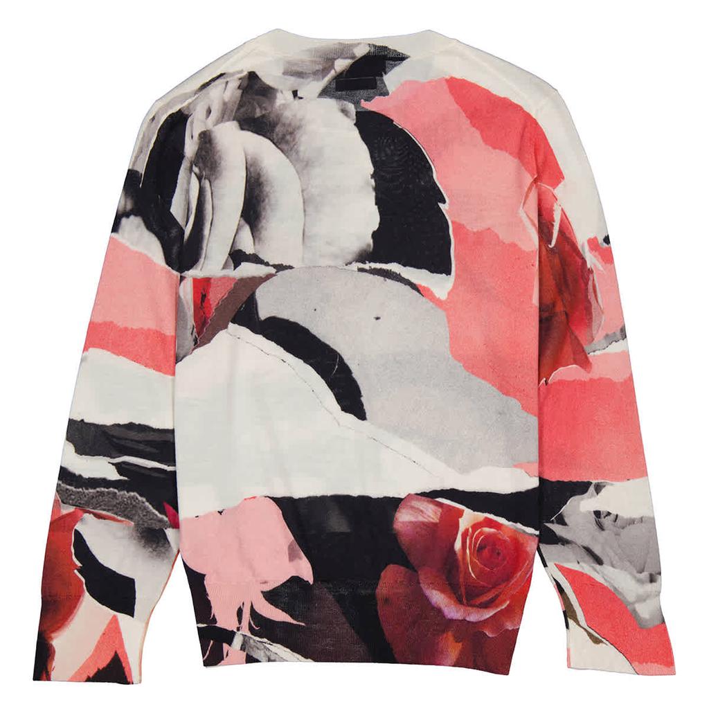 Alexander McQueen Torn Rose Long Sleeve Sweater, Size X-Small商品第2张图片规格展示