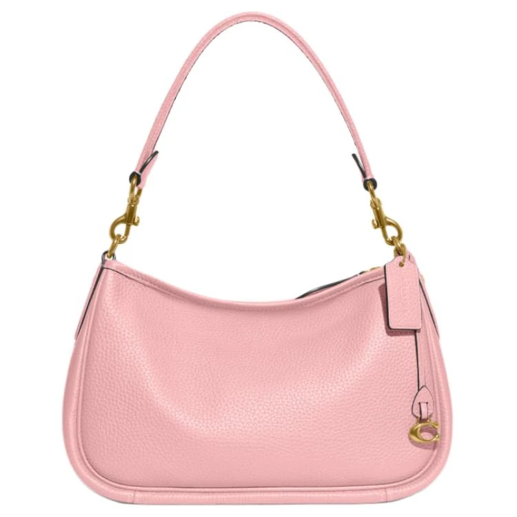 商品[国内直发] Coach|蔻驰 Cary 28 纯色挂件标识五金扣 柔软卵石纹皮革 腋下包单肩斜挎手提包 大号 女款 粉色,价格¥2208,第1张图片