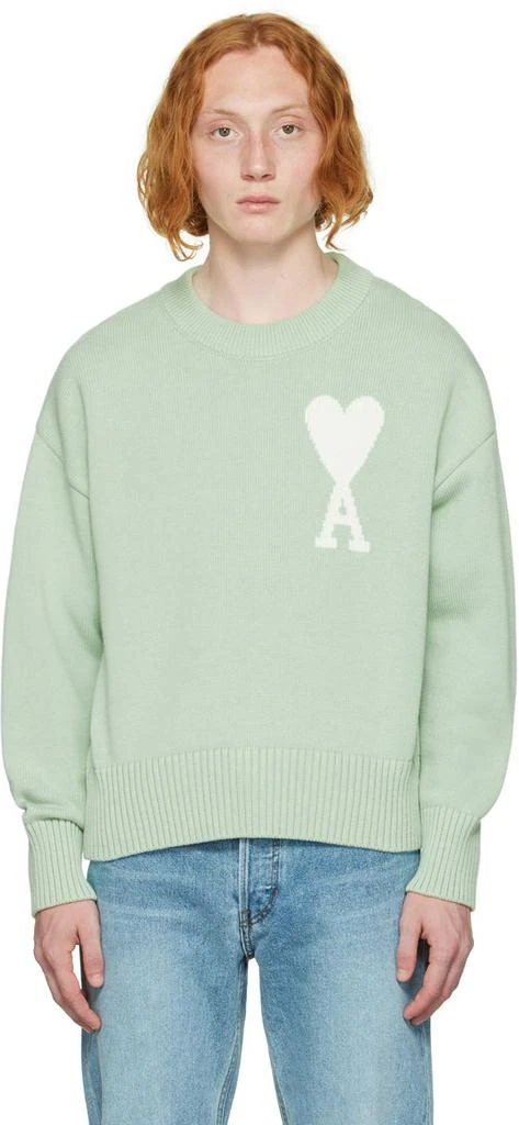 商品AMI|Green Ami de Cœur Sweater,价格¥2784,第1张图片