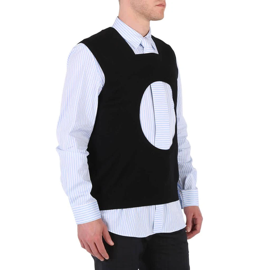 商品Burberry|Men's Black Wool Square-Neck Sweater Vest,价格¥1587,第2张图片详细描述