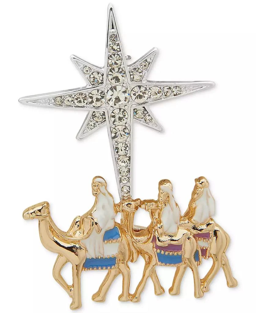 商品Anne Klein|Two-Tone Crystal Star Three Kings Pin,价格¥216,第1张图片