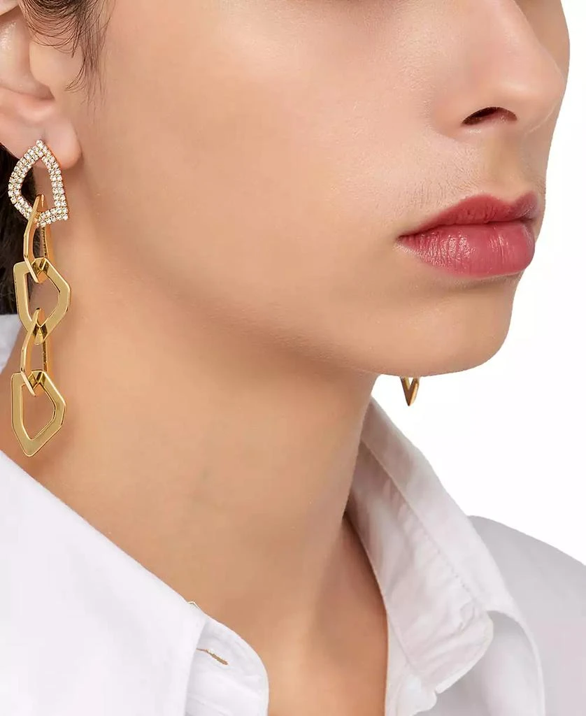 商品ADORNIA|14k Gold-Plated Organic Link Drop Earrings,价格¥206,第2张图片详细描述