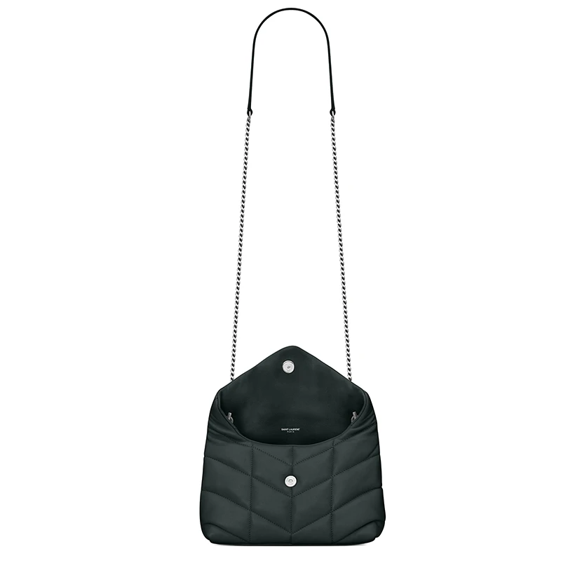 SAINT LAURENT PARIS/圣罗兰 PUFFER TOY系列 经典女士深绿色迷你小羊皮Y缝ysl银色徽标手提斜挎单肩包6203331EL004458 商品