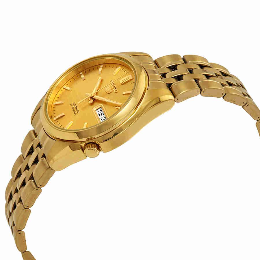 Seiko Series 5 Automatic Gold Dial Mens Watch SNK366商品第2张图片规格展示