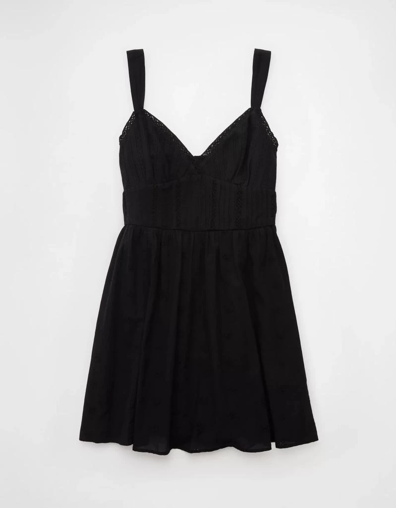 商品AE|AE V-Neck Eyelet Mini Dress,价格¥291,第3张图片详细描述