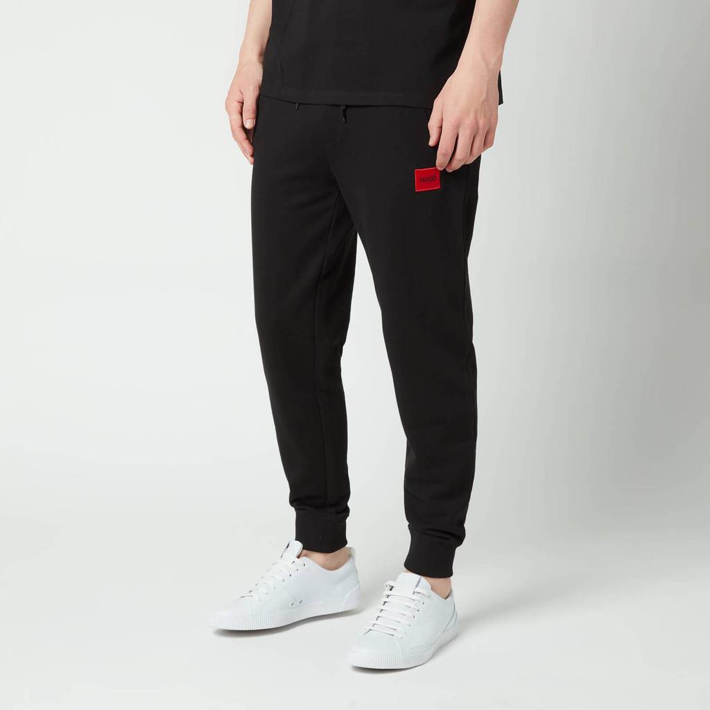 HUGO Men's Red Logo Patch Sweatpants - Black商品第1张图片规格展示