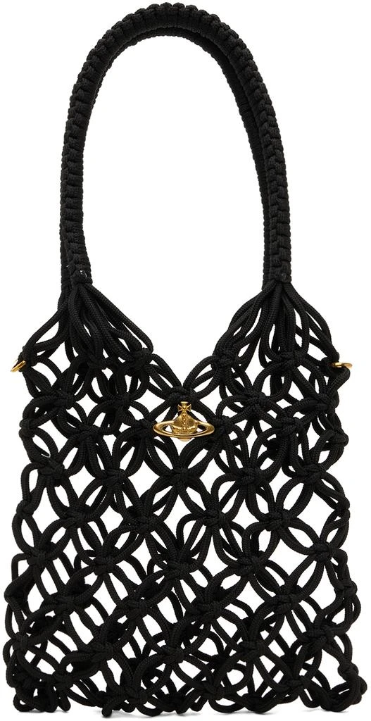 商品Vivienne Westwood|Black Large Macrame Tote,价格¥1327,第1张图片