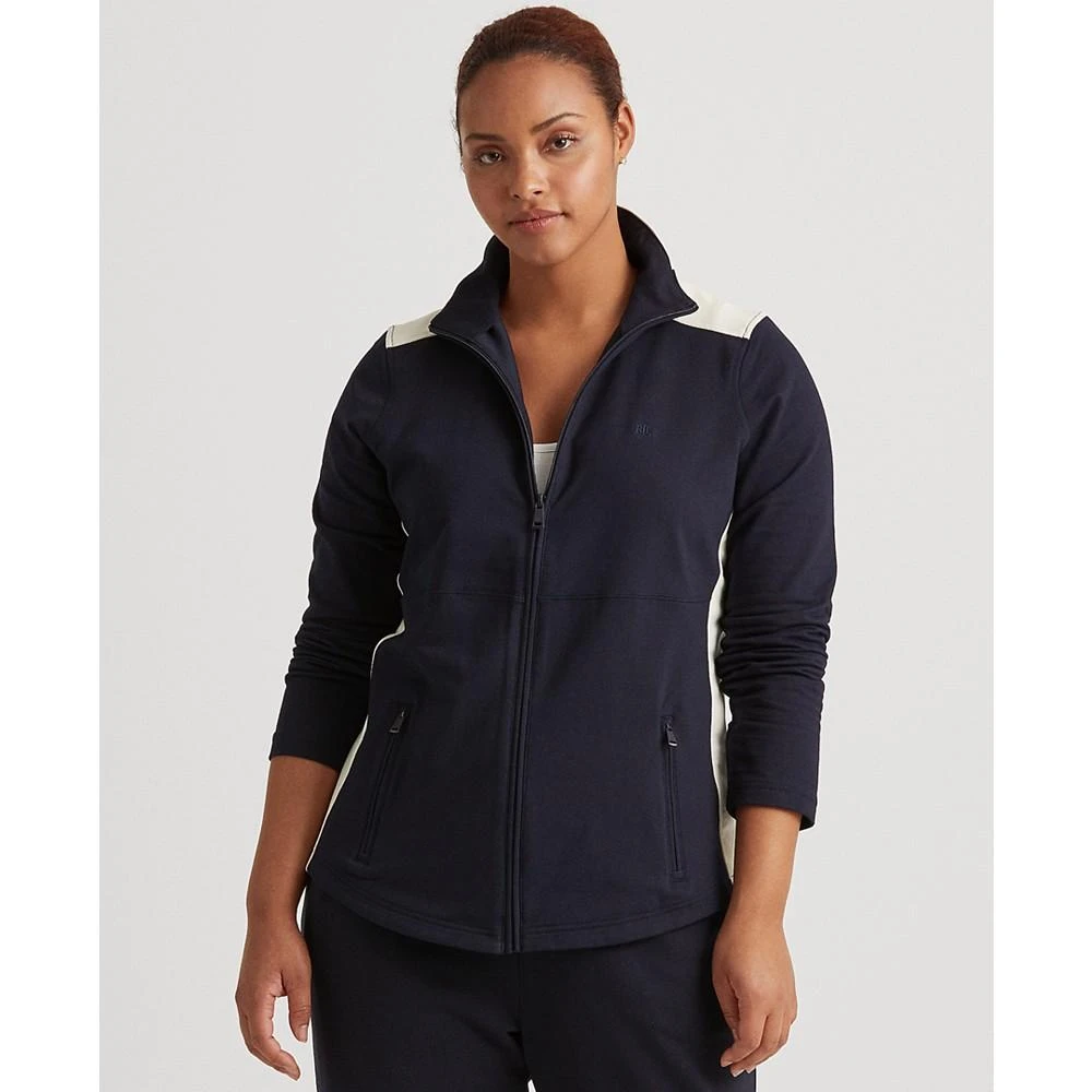商品Ralph Lauren|Women's Plus-Size Cotton-Blend Zip-Up Track Jacket,价格¥936,第1张图片