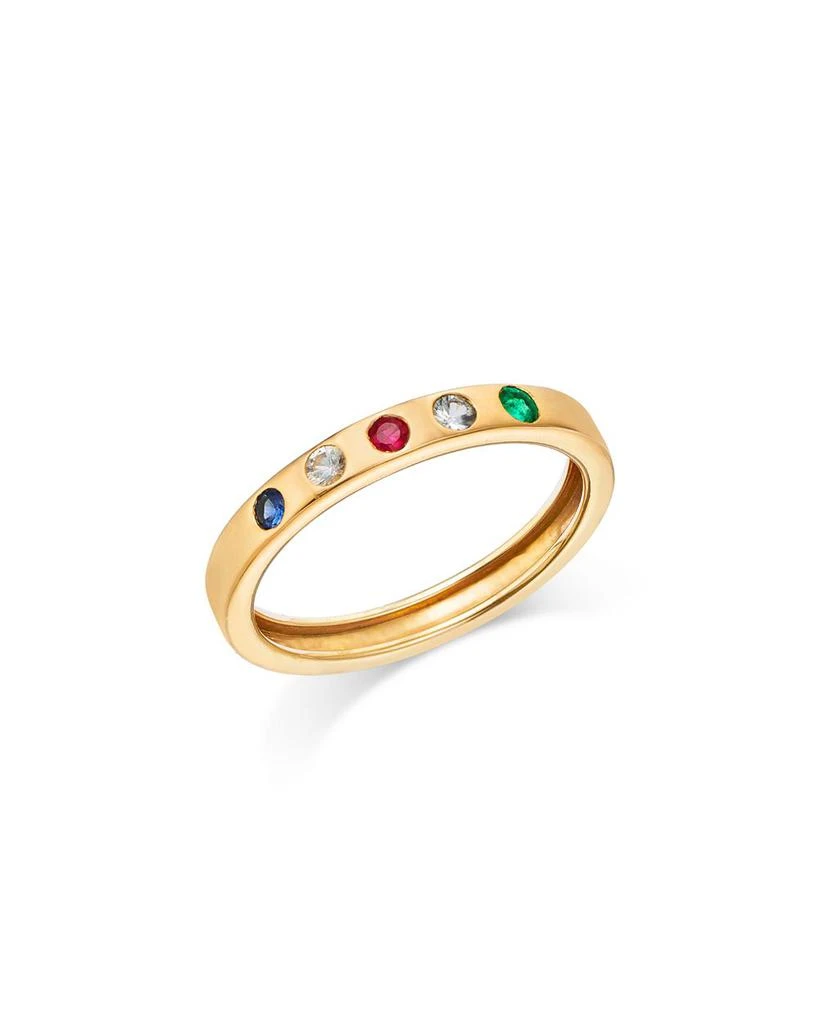 商品Moon & Meadow|14K Yellow Gold Italy Emerald Sapphire & Ruby Ring - Exclusive,价格¥3661,第1张图片