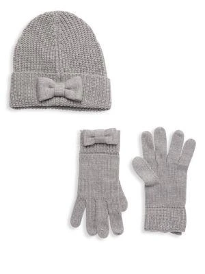 商品Kate Spade|2-Piece Bow Beanie & Gloves Set,价格¥161,第1张图片