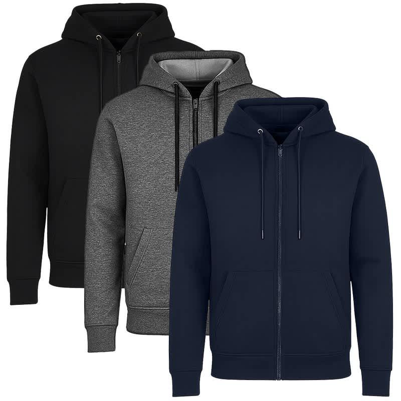 Men's Lined Full-Zip Hoodie, 3-Pack image 2