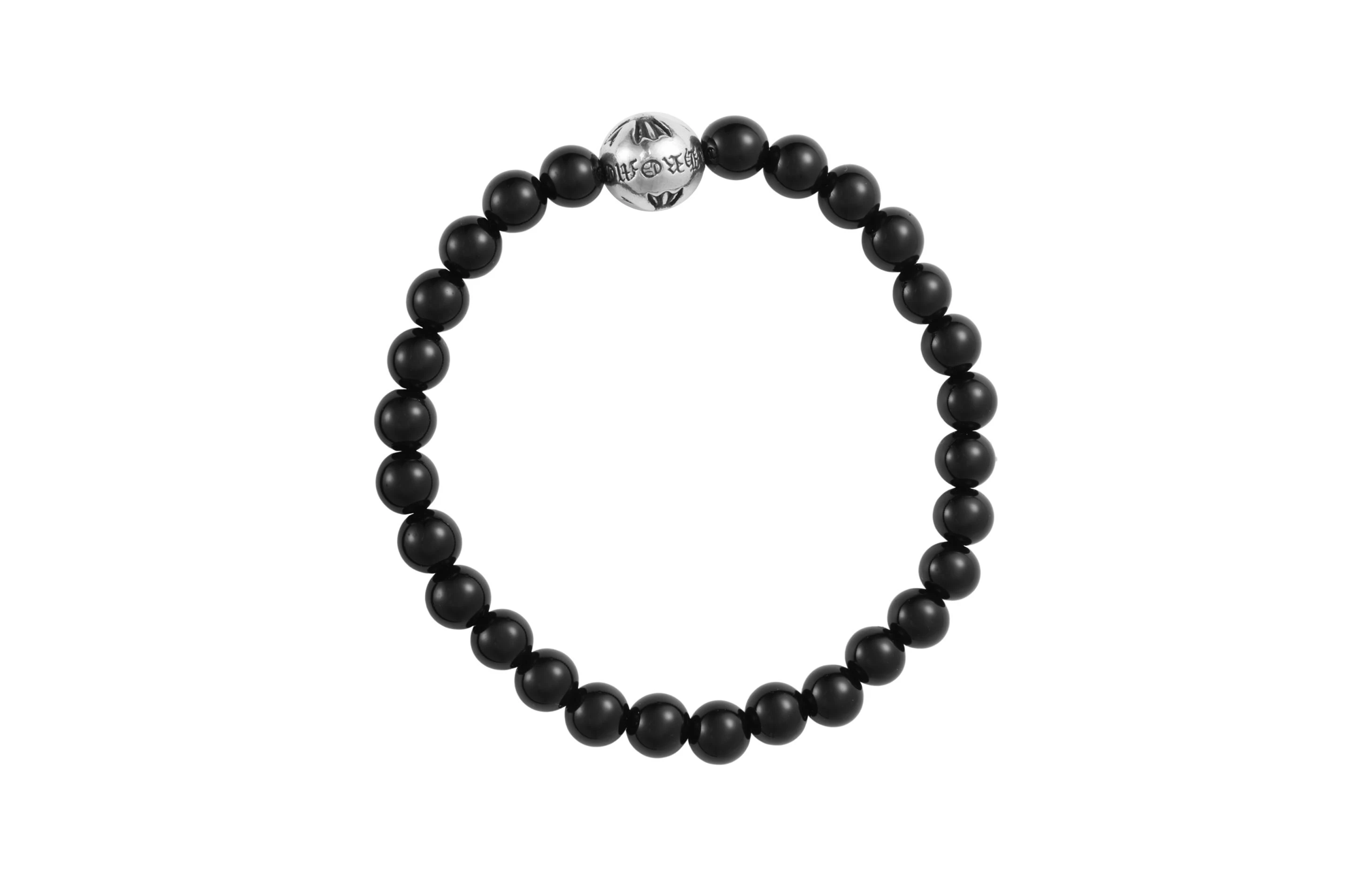商品[国内直发] Chrome Hearts|Logo标识刻印装饰 925银 手链 男女同款情侣款 黑色,价格¥10667,第5张图片详细描述