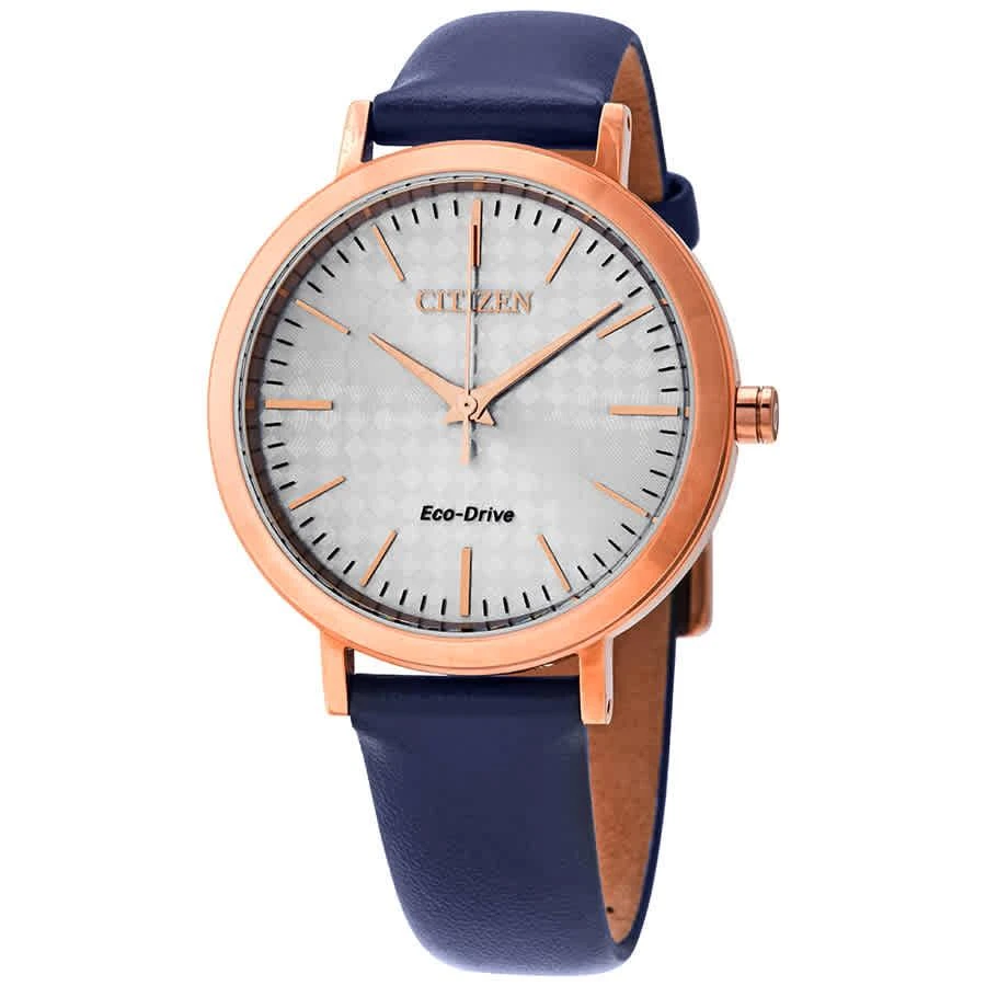 商品Citizen|Drive Silver Dial Blue Leather Ladies Watch EM0763-07A,价格¥750,第1张图片