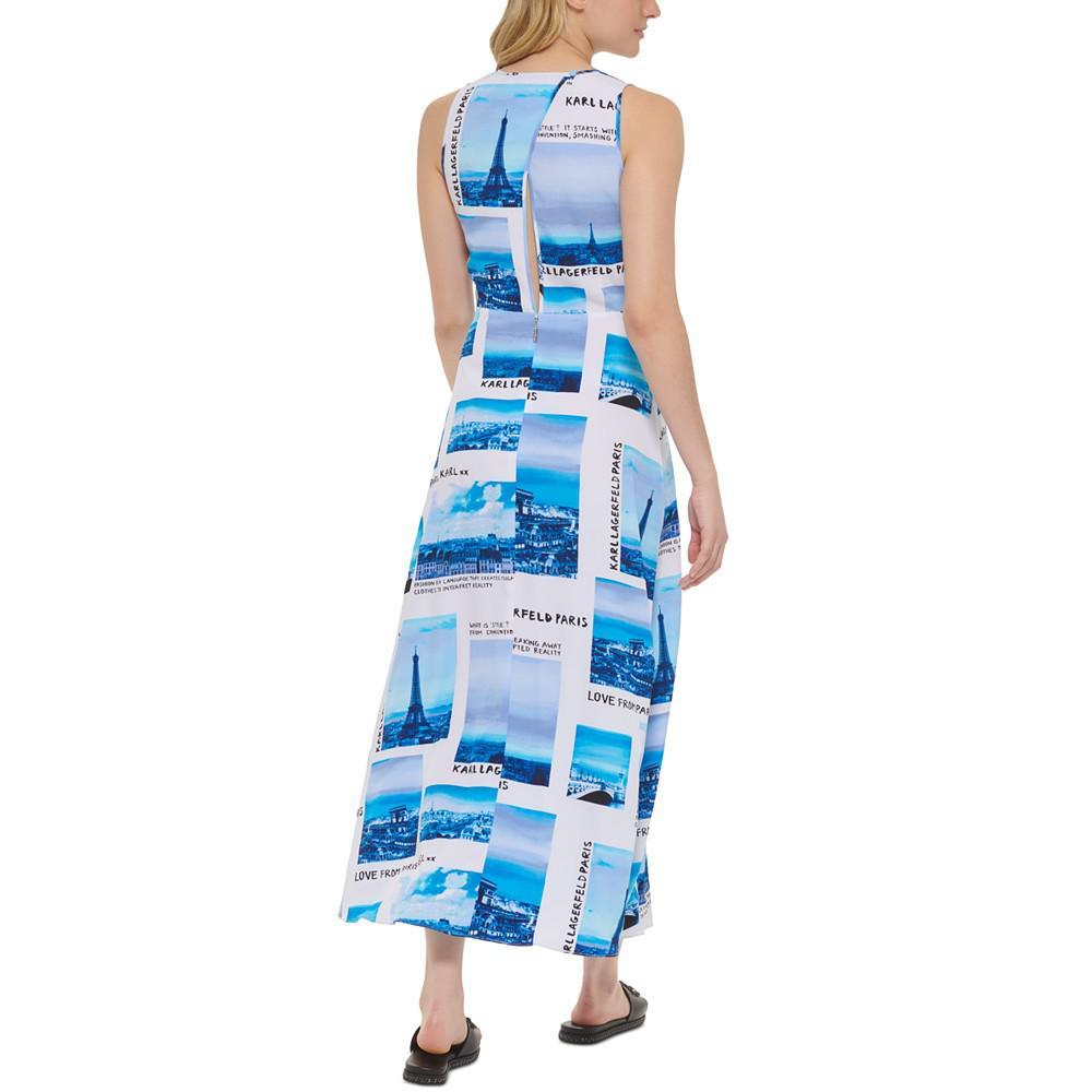 商品Karl Lagerfeld Paris|Logo-Print Sleeveless Maxi Dress,价格¥1038,第4张图片详细描述